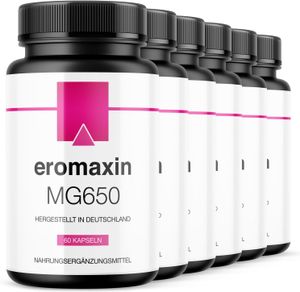 eromaxin MG650 | für aktive Männer | Nahrungsergänzungsmittel mit L-Citrullin, Maca und Zink | Maxipack 60 Kapseln (6x)