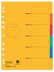 herlitz Karton-Register A4 Überbreite 12-teilig 5-farbig