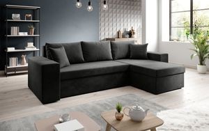 Designer Sofa Denver mit Schlaf- und Klappfunktion Samt Rechts
