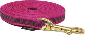 Mystique® Gummierte Schleppleine 15mm mit Handschlaufe Messing Karabiner purpur 20m