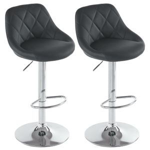 FCH 2er Set Barhocker Barstuhl 360° Drehstuhl Höhenverstellbar Tresenhocker Küchenhocker, Schwarz