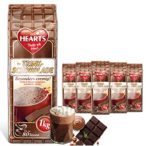 HEARTS Trinkschokolade 5 x 1kg Großpackung Instantgetränk