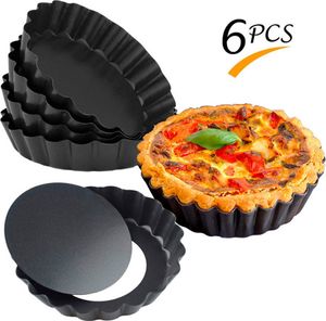 PRECORN Mini Tarteform Set 6 Stück, 10 cm Antihaft Tartelette Förmchen m. Hebeboden, Kohlenstoffstahl Backformen für Tartes & Pies inkl. Silikonpinsel PRECORN Mini Tarteform Set 6 Stück, 10 cm Antihaft Tartelette Förmchen m. Hebeboden, Kohlenstoffstahl Backformen für Tartes & Pies inkl. Silikonpinsel