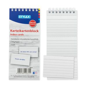 Stylex Karteikartenblock - DIN A8 - 120 Stück