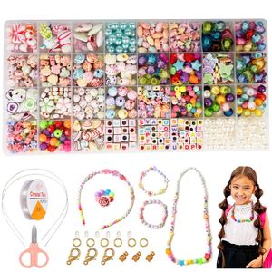 Malplay Perlen Für Schmuckherstelung Bastelset Schmuckset Zum Basteln Für Kreative Armbänder Haarbänder  Für Kinder Ab 6 Jahren