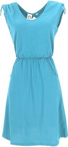 Ethno Minikleid, Rückenfreies Kleid aus Biobaumwolle - Blau, Damen, Baumwolle(Bio), Größe: S
