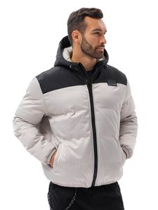 Ombre clothing Pánska zimná prešívaná bunda Ryjel šedá XL