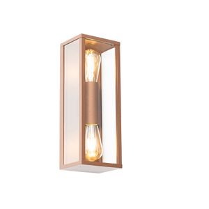 QAZQA - Industrie I Vintage I Industrie I Vintage I Außen Wandleuchte rostbraun 38 cm 2-flammig IP44 - Charlois I Außenbeleuchtung - Aluminium Länglich - LED geeignet E27 QAZQA - Industrie I Vintage I Industrie I Vintage I Außen Wandleuchte rostbraun 38 cm 2-flammig IP44 - Charlois I Außenbeleuchtung - Aluminium Länglich - LED geeignet E27