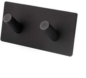 Handtuchhaken selbstklebend aus gebürstetem Edelstahl 304 - Schwarz - Design Handtuchhalter ohne bohren für Ihr Badezimmer oder Küche - Nie wieder bohren - Matter Aufhänger