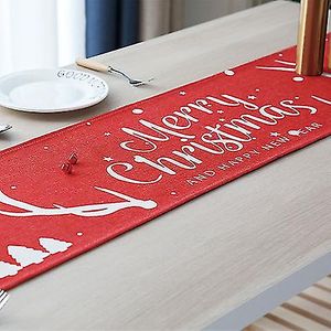 Weihnachtstischdecke, Weihnachtstischdecke, Baumwollleinen Weihnachtsschmuck, Weihnachtstischdecke, Weihnachtshirsch rot1Stk-rot