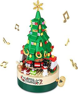 Weihnachtsbaum-Spieluhr,fröhlicher Weihnachtsbaum, Baustein-Sets, DIY-Spieluhr für Kinder, Jungen, Mädchen ab 8 Jahren, DIY-Weihnachtsbaum-Spieluhr