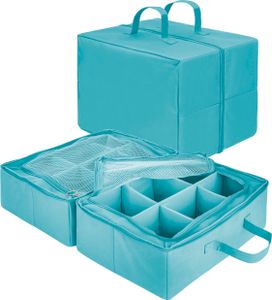 ONVAYA® Aufbewahrungsbox | hellblau | vielseitiger Multifunktions-Organizer | Organizer-Box für Kleidung, Schuhe, Kinderzimmer oder Badezimmer | Aufbewahrungstasche aus Stoff | Geeignet als Kofferorganizer | faltbar & stapelbar