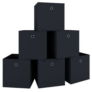 VCM sada 6 skladacích boxov skladacích boxov látkových boxov skladacích boxov policových boxov Boxas čierna