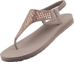 Skechers Meditation Rockstar Damen Zehentrenner Grau/Rosé