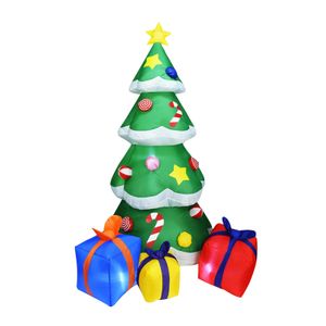 2,1m Aufblasbarer LED-Leucht-Weihnachtsbaum Mit 3 Geschenkboxen, Perfekt Für Die Gartendekoration, Innen- Und Außenhof-Garten-Weihnachtsdekoration, 80% polyester