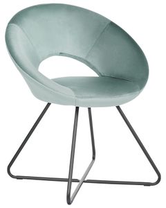 BELIANI Sessel Mintgrün Samt Rund mit Schwarzem Metallgestell Kufengestell Retro Glamourös Wohnzimmer Schlafzimmer Flur Möbel Ausstattung Sitzmöbel