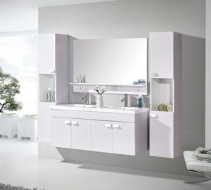 Badmöbel 120 cm Badezimmermöbel Badezimmer Waschtisch Schrank Spiegel Set White Elegance