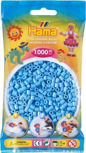 Hama zažehľovacie korálky midi pastelovo modré v sáčku 5,0 mm 1 000 zažehľovacích korálok