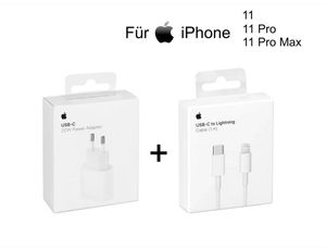 Apple iPhone 11 Pro 20W Ladegerät MHJE3ZM/A + 1m USB‑C auf Lightning Ladekabel MQGJ2ZE/A