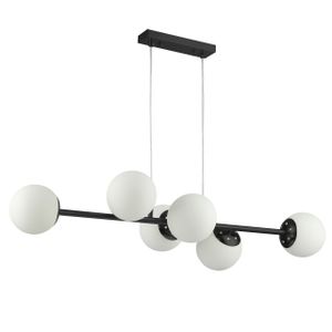MasterLED Pendelleuchte Bali – 6-flammig E27 – 90cm – Schwarz – Hängelampe für Wohnzimmer und Esszimmer – Deckenleuchte für Hotel und Küche