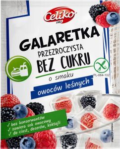 ŽELÉ TRANSPARENTNÉ BEZ CUKRU S PRÍCHUŤOU LESNÉHO OVOCIA, BEZLEPKU 14 g - CELIKO
