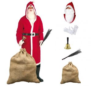 Weihnachtsmann-Kostüm 6-tlg. komplett-Set