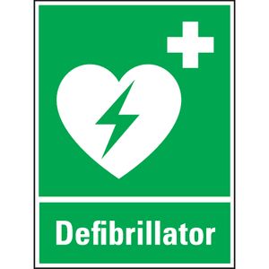 Dreifke® Schild I Rettungs-Kombischild Defibrillator, ASR/ISO, Kunststoff, 300x400mm