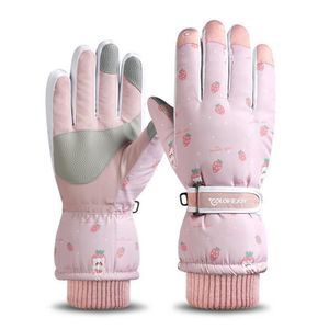 Damen Pink Ski-handschuhe für Erwachsene Winterhandschuhe Reithandschuhe Wasserdichte und Winddichte Rutschfeste Warme Handschuhe