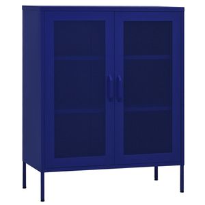 vidaXL Lagerschrank Marineblau 80x35x101,5 cm Stahl