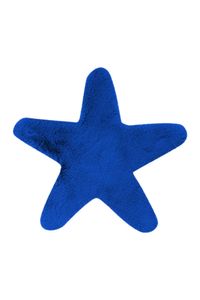 Qiyano Teppich Kinderzimmer super flauschige Tierformen, Stern Blau, Ø 65 cm Sternform