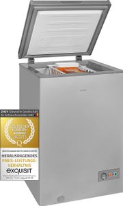 Exquisit Gefriertruhe GT100-330E silber | 96 l Nutzinhalt | Silber