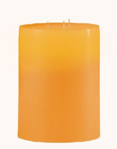 3-Docht Outdoor Kerze Gelb/Orange 20 x Ø 15 cm, Mehrdochtkerze, durchgefärbt