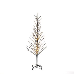 Konstsmide - LED Lichterbaum, schwarz, klein, mit Glimmereffekt, 240 bernsteinfarbene Dioden, 24V Außentrafo, schwarzes Kabel- 3386-700