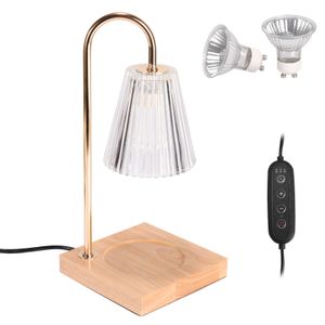(Kann zeitgesteuert werden) Aroma-Kerzenwärmer-Lampe, elektrische Wachskerze aus klarem Glas, Kerzenlampe für Schlafzimmerdekoration Klarglasabdeckung