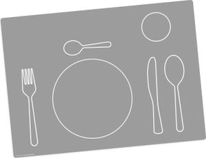 Tischset | Platzset abwaschbar - Montessori Kinder Tischset für Jungen und Mädchen - 44 x 32 cm - premium Vinyl – Germany – grau Tischset | Platzset abwaschbar - Montessori Kinder Tischset für Jungen und Mädchen - 44 x 32 cm - premium Vinyl – Germany – grau