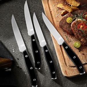 4er Steakmesser Set, Hochwertige Steakmesser Edelstahl mit Geschenkbox Edles Besteck für das Home Dining Restaurant