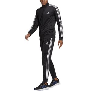 adidas Trainingsanzug Herren schwarz im 3 Streifen Design, Größe:8 [L] 54, Farbe:Blau