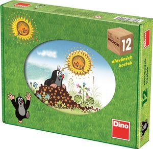 Dino Kostky kubus Krtek/Krtečkův rok dřevo 12ks v krabičce 22x17x4cm