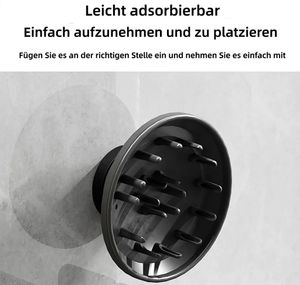 Haartrocknerhalter, Haartrocknerhalter für Dyson Supersonic Haartrockner, Haartrockner-Wandhalterung mit 5 magnetischen Düsenhaltern, grau