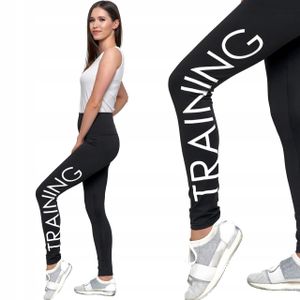 Moraj damskie legginsy z wysokim stanem sportowe spodnie do biegania spodnie fitness 2700-001, czarny, L/XL