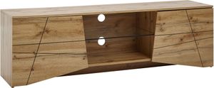 WOHNLING Lowboard Holz Eiche-Nachbildung 160x50x40 cm TV-Kommode mit zwei Türen, Design TV-Schrank Hoch, Fernsehtisch Fernsehschrank Modern, Fernsehkommode Wohnzimmer