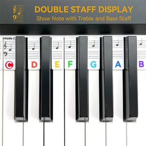 INF Abnehmbare Notenaufkleber für Klavier/Keyboard 61 Tasten Mehrfarbig