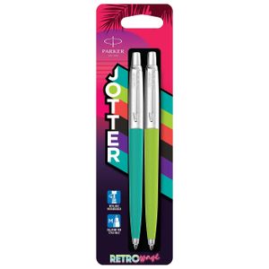 PARKER Druckkugelschreiber JOTTER RETRO WAVE 2er Pack türkis und grün