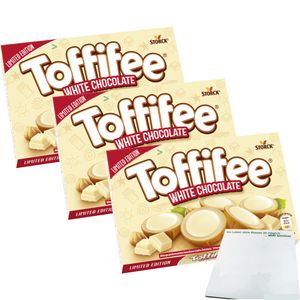 Toffifee White Chocolate Office Pack (3x125g Packung) + usy Block