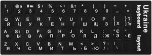 Aufkleber für PC Laptop Tastatur QWERTY Layout Ukrainisch Kyrillisch 11x13 mm