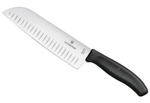 Nóż Victorinox SwissClassic Santoku z ostrzem kulistym. 17 cm, czarny Blister