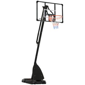 SPORTNOW Basketballständer Höhenverstellbarer Basketballkorb mit Ständer, Rollen, 293-350 cm Basketball-Backboard Ständer, Basketballanlage für Kinder und Erwachsene, Stahl