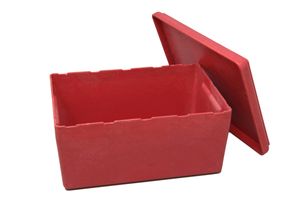 RE-Wood® Box mit Deckel 25 x 18 x 11,5 cm - 4 l, rot, im Karton