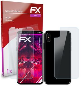 atFoliX FX-Hybrid-Glass Panzerfolie kompatibel mit Apple iPhone X Glasfolie