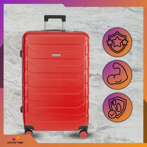 OMNA | Koffer auf Rollen XXL - 94L - Rot - Geräumig und robust - Ideal für lange Reisen OMNA | Koffer auf Rollen XXL - 94L - Rot - Geräumig und robust - Ideal für lange Reisen